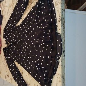 Black dress with white polka dots